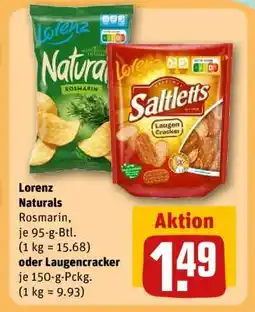 REWE Lorenz Naturals Rosmarin oder Laugencracker Angebot