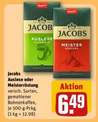REWE Jacobs Auslese oder Meisterröstung Angebot