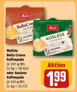 REWE Melitta Bella Crema Kaffeepads oder Auslese Kaffeepads Angebot