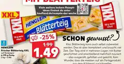 Kaufland HENGLEIN Frischer Blätterteig XXL auf Backpapier Angebot