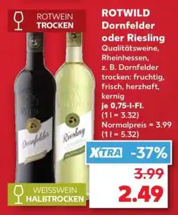 Kaufland ROTWILD Dornfelder oder Riesling Angebot