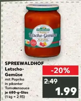 Kaufland SPREEWALDHOF Letscho-Gemüse Angebot