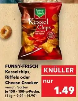 Kaufland FUNNY-FRISCH Kesselchips, Riffels oder Cheese Cracker Angebot