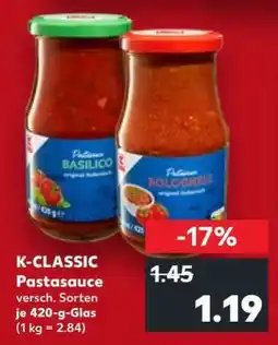 Kaufland K-CLASSIC Pastasauce Angebot