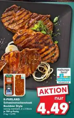 Kaufland K-PURLAND Schweinenackensteak Bockbier Style Angebot