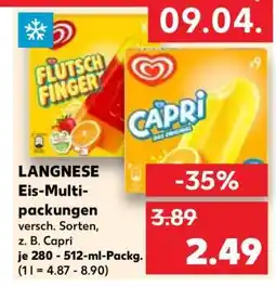 Kaufland LANGNESE Eis-Multipackungen Angebot