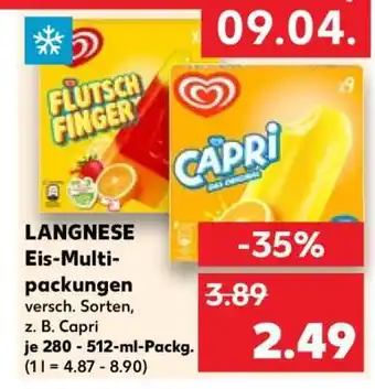 Kaufland LANGNESE Eis-Multipackungen Angebot