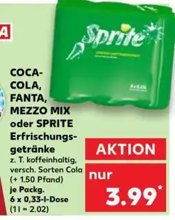 Kaufland COCA-COLA, FANTA, MEZZO MIX oder SPRITE Erfrischungsgetränke Angebot