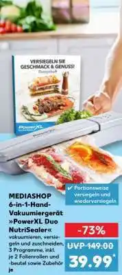 Kaufland MEDIASHOP 6-in-1-Hand-Vakuumiergerät PowerXL Duo NutriSealer Angebot