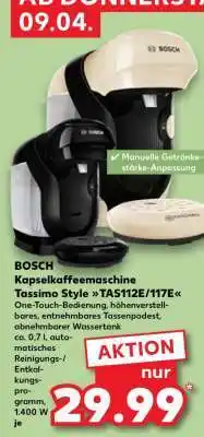 Kaufland BOSCH Kapselkaffeemaschine Tassimo Style TAS112E/117E Angebot
