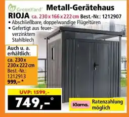 Norma Metall-Gerätehaus RIOJA ca. 230 x 166 x 222 cm Angebot