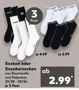 Kaufland Socken oder Sneakersocken Angebot