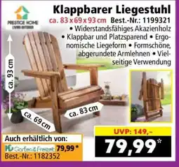 Norma Klappbarer Liegestuhl Angebot