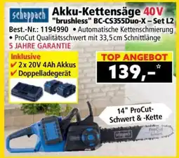 Norma Akku-Kettensäge 40V brushless BC-CS355Duo-X – Set L2 Angebot