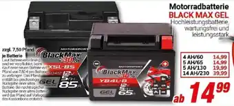 CENTERSHOP Motorradbatterie BLACK MAX GEL Angebot