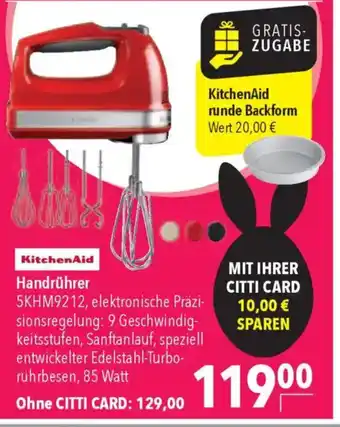CITTI Markt KitchenAid Handrührer 5KHM9212, Angebot