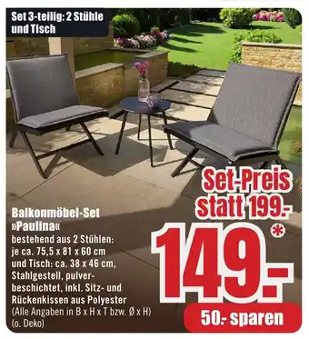 B1 Discount Baumarkt Balkonmöbel-Set >>Paulina<< Angebot