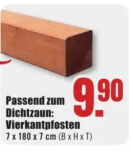 B1 Discount Baumarkt Passend zum Dichtzaun: Vierkantpfosten Angebot