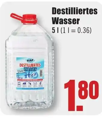 B1 Discount Baumarkt KLAX Destilliertes Wasser Angebot