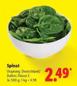 Lidl Spinat Angebot