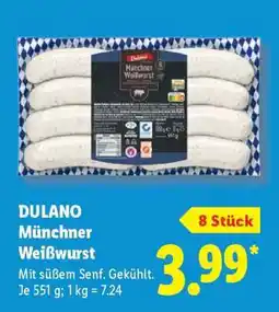 Lidl Dulano Münchner Weißwurst Angebot