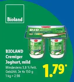 Lidl Bioland Cremiger Joghurt, mild Angebot