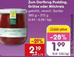 Netto Marken-Discount Zum Dorfkrug Pudding Vegan Angebot