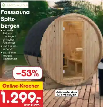 Netto Marken-Discount Artsauna Fasssauna Spitzbergen Angebot