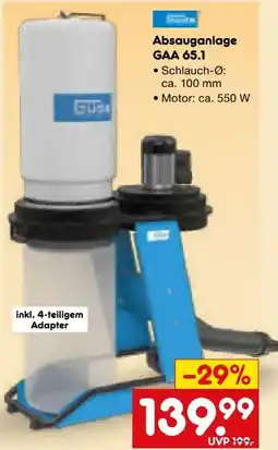 Netto Marken-Discount Güde GAA 65.1 Absauganlage Angebot
