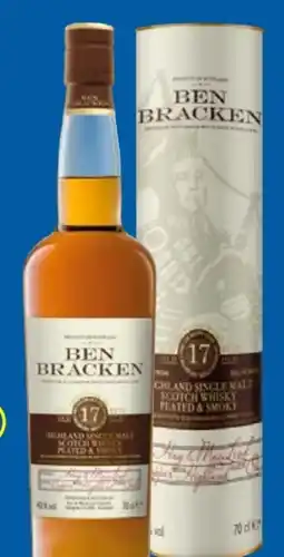 Lidl Ben Bracken Highland Single Malt Scotch Whisky Peated & Smoky 17 Jahre Angebot