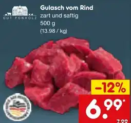 Netto Marken-Discount Gut Ponholz Gulasch vom Rind Angebot