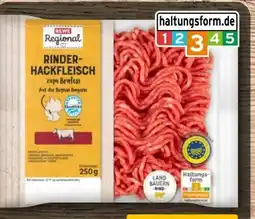 REWE Rewe Regional Rinder Hackfleisch Angebot
