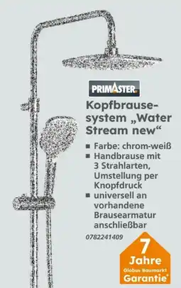 Globus Baumarkt Primaster Kopfbrausesystem Water Stream New Angebot