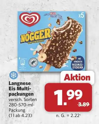 Combi Langnese eis multipackungen Angebot