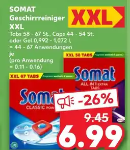 Kaufland Somat geschirrreiniger xxl tabs 58 - 67 st Angebot