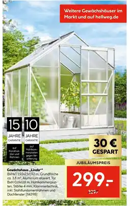 Hellweg Gewächshaus linda Angebot
