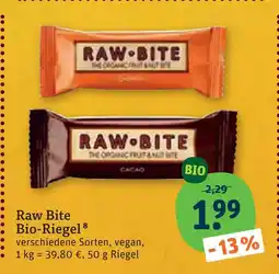 tegut Raw bite bio-riegel Angebot