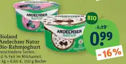 tegut Andechser natur bio-rahmjoghurt Angebot