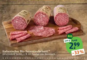 tegut Italienischer bio-salamiaufschnitt Angebot