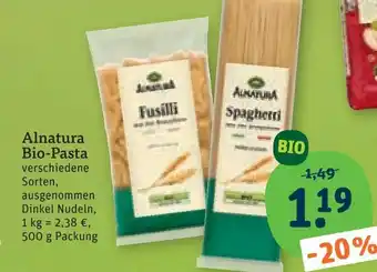 tegut Alnatura bio-pasta Angebot
