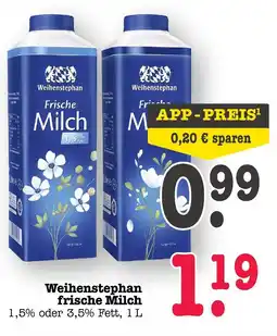 E-Center Weihenstephan frische milch 1,5% fett Angebot