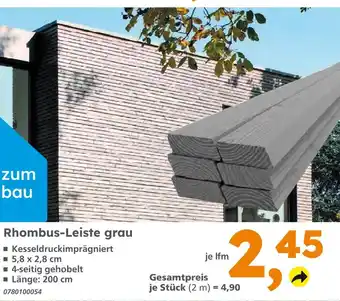 Globus Baumarkt Rhombus-leiste grau Angebot