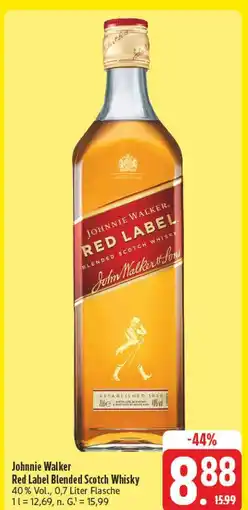 Edeka Johnnie walker red label blended scotch whisky Angebot
