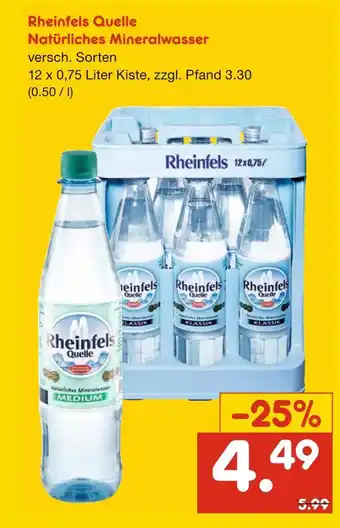 Netto Marken-Discount Rheinfels quelle natürliches mineralwasser Angebot