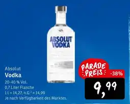 KONSUM Absolut vodka Angebot