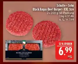 Marktkauf Schulte + sohn black angus beef burger - xxl size Angebot