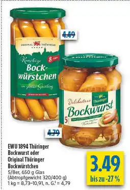 diska Ewu 1894 thüringer original thüringer bockwürstchen Angebot