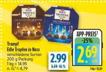 diska Trumpf edle tropfen in nuss klassische brände Angebot