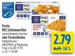 diska Frosta MSC Schlemmerfilet oder Fischstäbchen Angebot