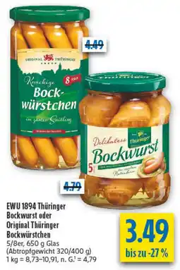 diska EWU 1894 Thüringer Bockwurst oder Original Thüringer Bockwürstchen Angebot